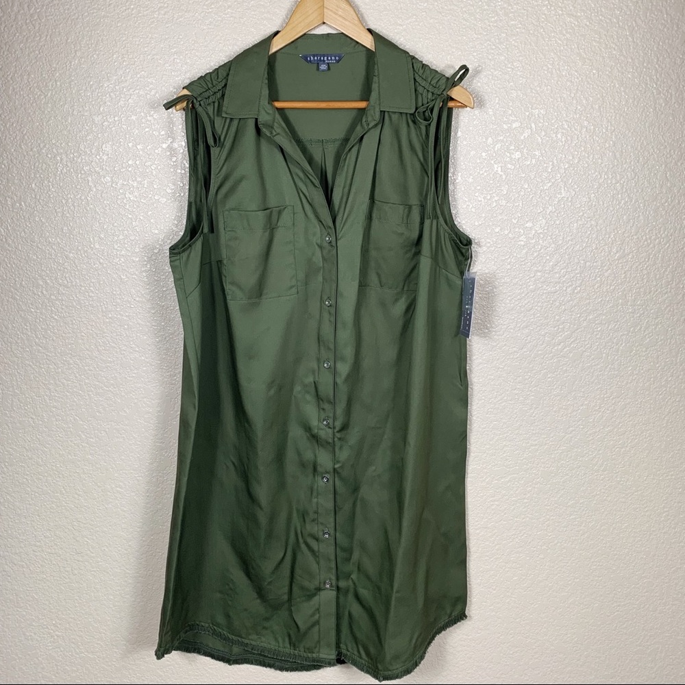 Sharagano NWT Drawstring Sleeveless Dress size 14W